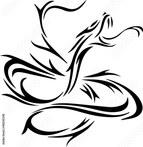 Snake tribal tattoo designs. Vector Cobra, black and white cartoon python, isolated on white background vector