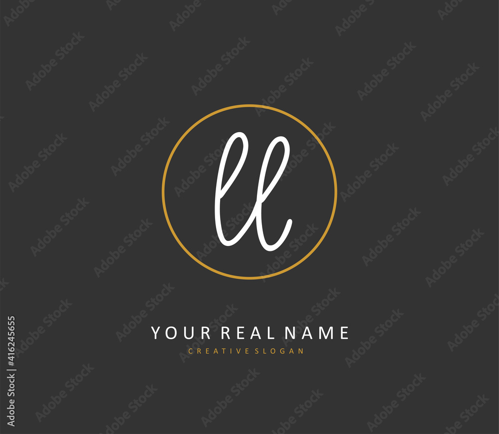 LL Initial letter handwriting and signature logo. A concept handwriting initial logo with template element. LL Initial letter handwriting and signature logo. A concept handwriting initial logo with template element.