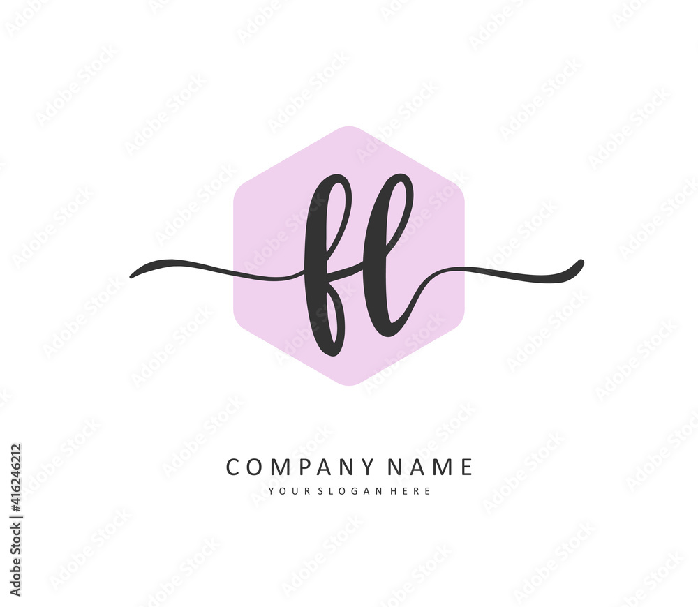 FL Initial letter handwriting and signature logo. A concept handwriting initial logo with template element. FL Initial letter handwriting and signature logo. A concept handwriting initial logo with template element.