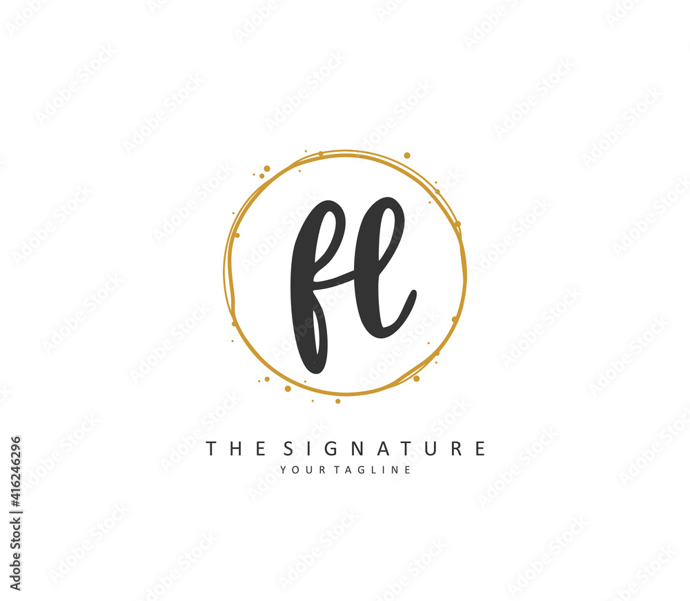 FL Initial letter handwriting and signature logo. A concept handwriting initial logo with template element. FL Initial letter handwriting and signature logo. A concept handwriting initial logo with template element.