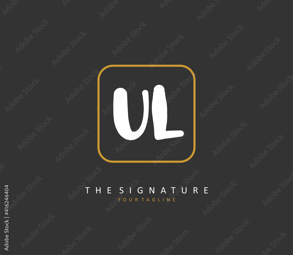 UL Initial letter handwriting and signature logo. A concept handwriting initial logo with template element. UL Initial letter handwriting and signature logo. A concept handwriting initial logo with template element.