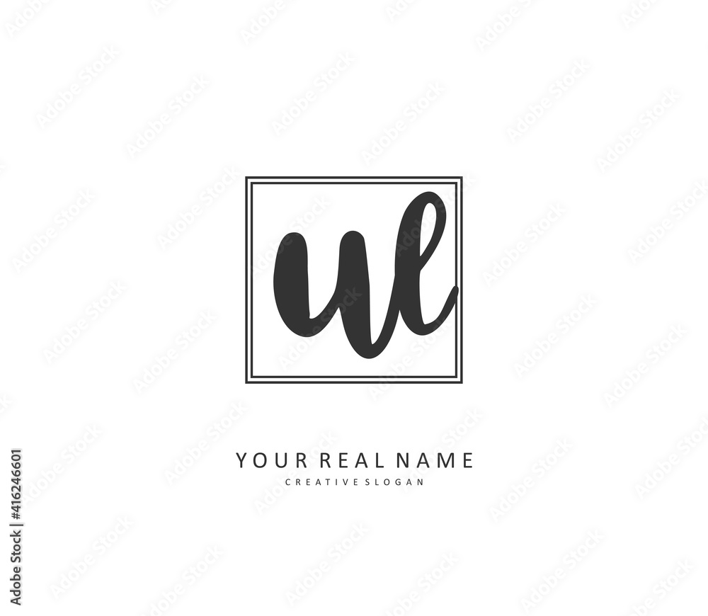 UL Initial letter handwriting and signature logo. A concept handwriting initial logo with template element. UL Initial letter handwriting and signature logo. A concept handwriting initial logo with template element.