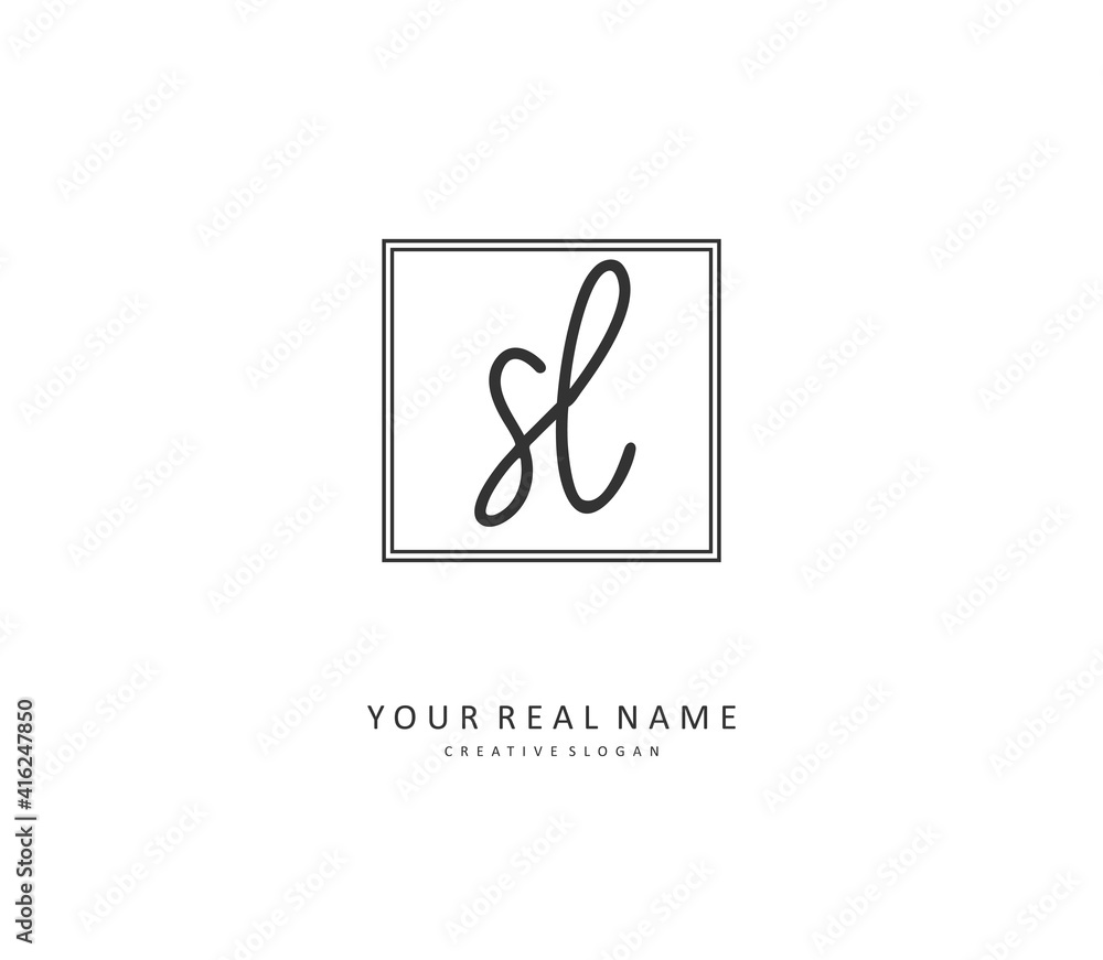 SL Initial letter handwriting and signature logo. A concept handwriting initial logo with template element. SL Initial letter handwriting and signature logo. A concept handwriting initial logo with template element.