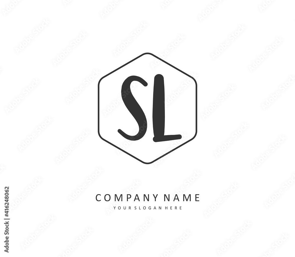SL Initial letter handwriting and signature logo. A concept handwriting initial logo with template element. SL Initial letter handwriting and signature logo. A concept handwriting initial logo with template element.