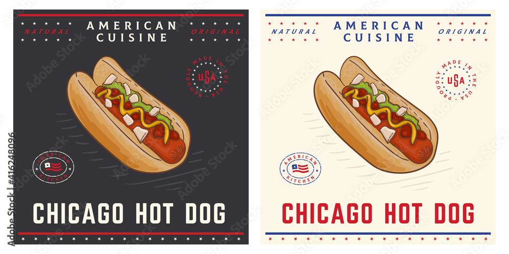 Obraz premium Chicago style red hot dog