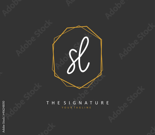 SL Initial letter handwriting and signature logo. A concept handwriting initial logo with template element. © FAAZT_Creative