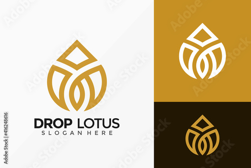 Drop Lotus Flower Creative Logo Design. Modern Idea logos designs Vector illustration template