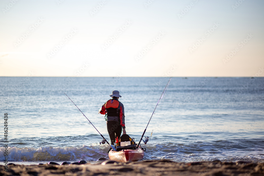 kayak fishing competition in the Mediterranean Sea - Marbella. Andalusia kayak fishing competition in the Mediterranean Sea - Marbella. Andalusia