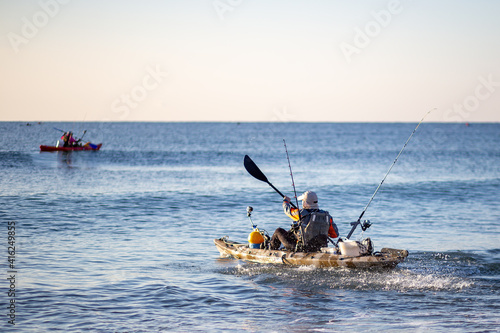 kayak fishing competition in the Mediterranean Sea - Marbella. Andalusia