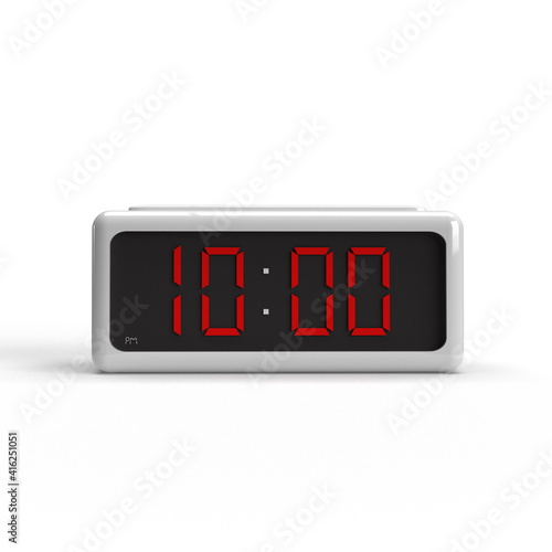 digital clock on white background