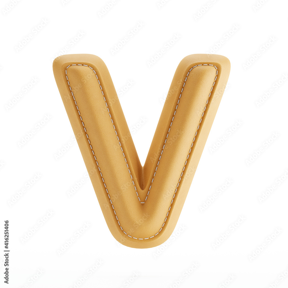 Obraz premium Leather yellow texture letter V