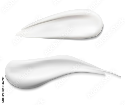 Cream swatch. Cosmetic cream smear texture, face lotion vector stroke, Facial foundation creme smudge, gloss moisturizer swirl, aging serum drop. beauty milk liquid, creamy moisture