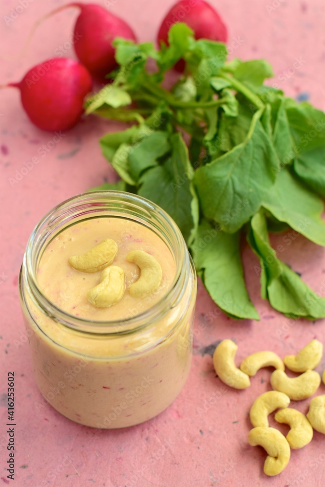 Healthy mango radish smoothie drink for breakfast in a glass Healthy mango radish smoothie drink for breakfast in a glass