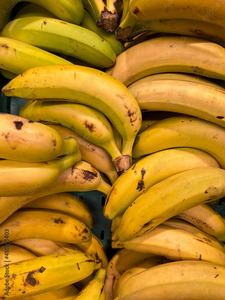 Fresh bananas in the market.