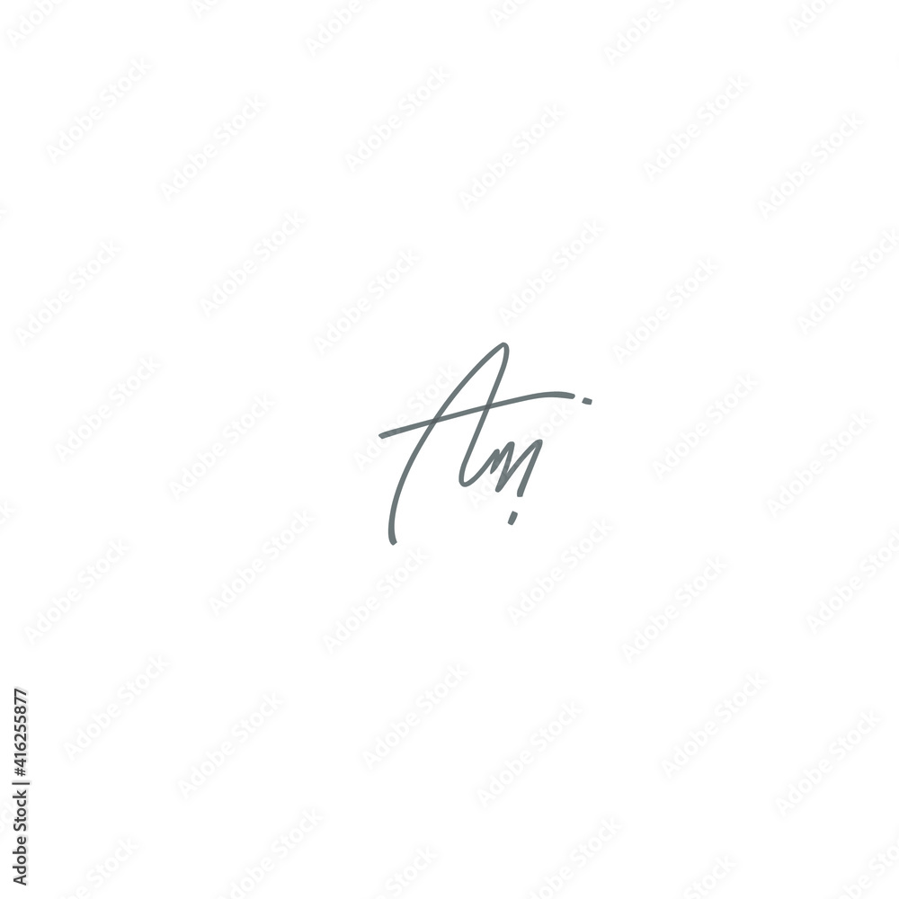 Am initial isolated white initial handwriting or AE handwritten logo for identity Am initial isolated white initial handwriting or AE handwritten logo for identity