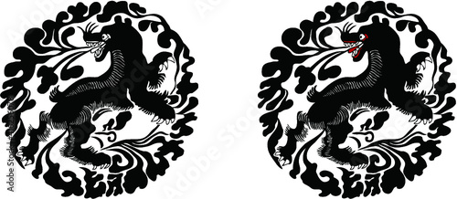 平安有職文様_蛮絵熊（ばんえのくま）_パーツ