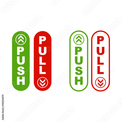 Set of Push and pull sign