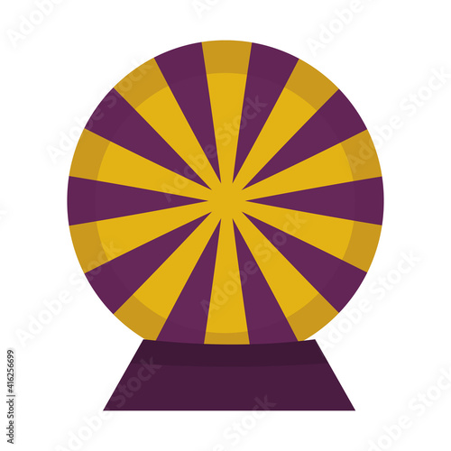 The magic ball is isolated in a flat cartoon style isolated on a white background. Ball for divination, palmistry, predictions.