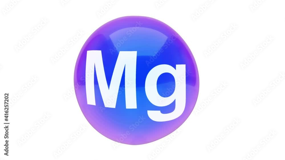 3D animation of a bubble sphere mineral Mg magnesium floating on a white background with alpha layer 3D animation of a bubble sphere mineral Mg magnesium floating on a white background with alpha layer