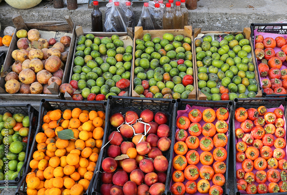 Fruit market stall in  Camlilyayla, Turkey