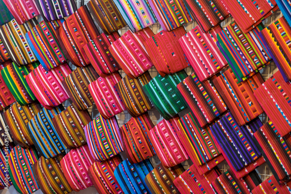 colorful fabric in a market