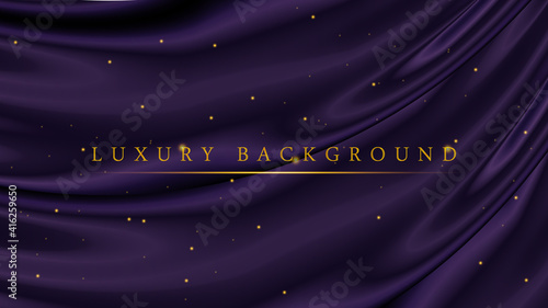 Luxury Dark Purple with Golden Glitter Background Template for Awarding or Ceremony