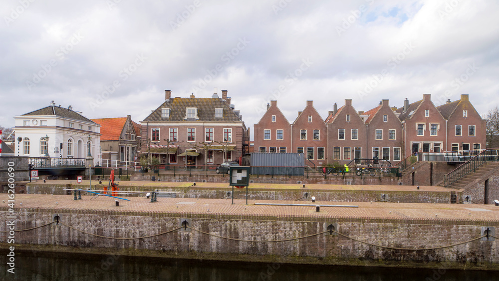 Fototapeta premium The Lock in the city center of Muiden