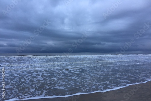 Dark cloudy sky at the seascape