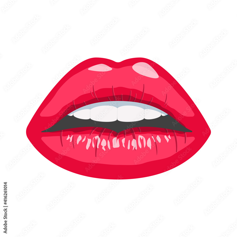 Fototapeta premium Female's lips. Red, sexy woman lips