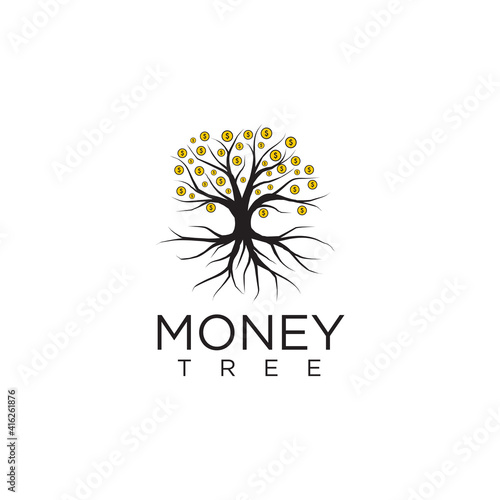 Money tree logo design template