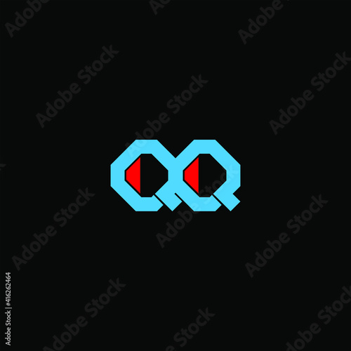 Q Q letter logo vector design on black color background. QQ monogram