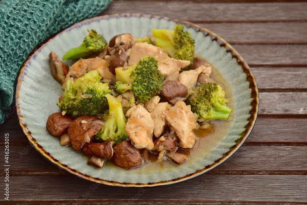 Chicken broccoli mushroom soy sauce Chicken broccoli mushroom soy sauce