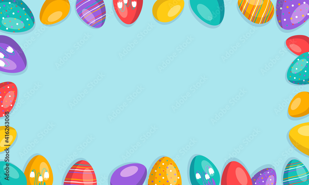 Happy Easter frame with eggs 