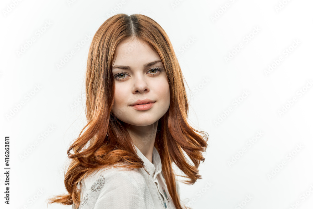 pretty red-haired woman cosmetics glamor attractive look pretty red-haired woman cosmetics glamor attractive look
