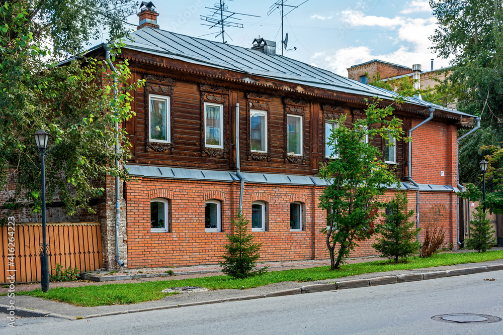 Tomsk, an old wooden apartment building