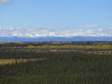 the view from the Alaska Route 2 state highway between the Alcan Border and Tok, Alaska, USA, September