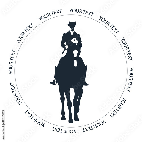 Vector design elements for logo, abstract icon, rider on a horse 