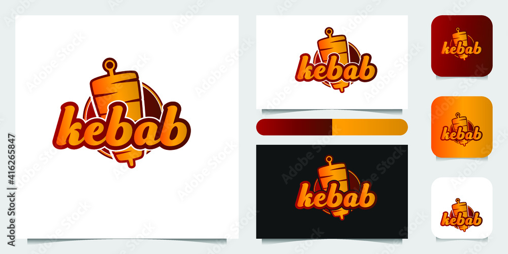 Kebab logo design shawarma and doner vector eps arabic and turkish restaurant fast food