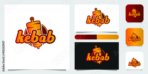 Kebab logo design shawarma and doner vector eps arabic and turkish restaurant fast food