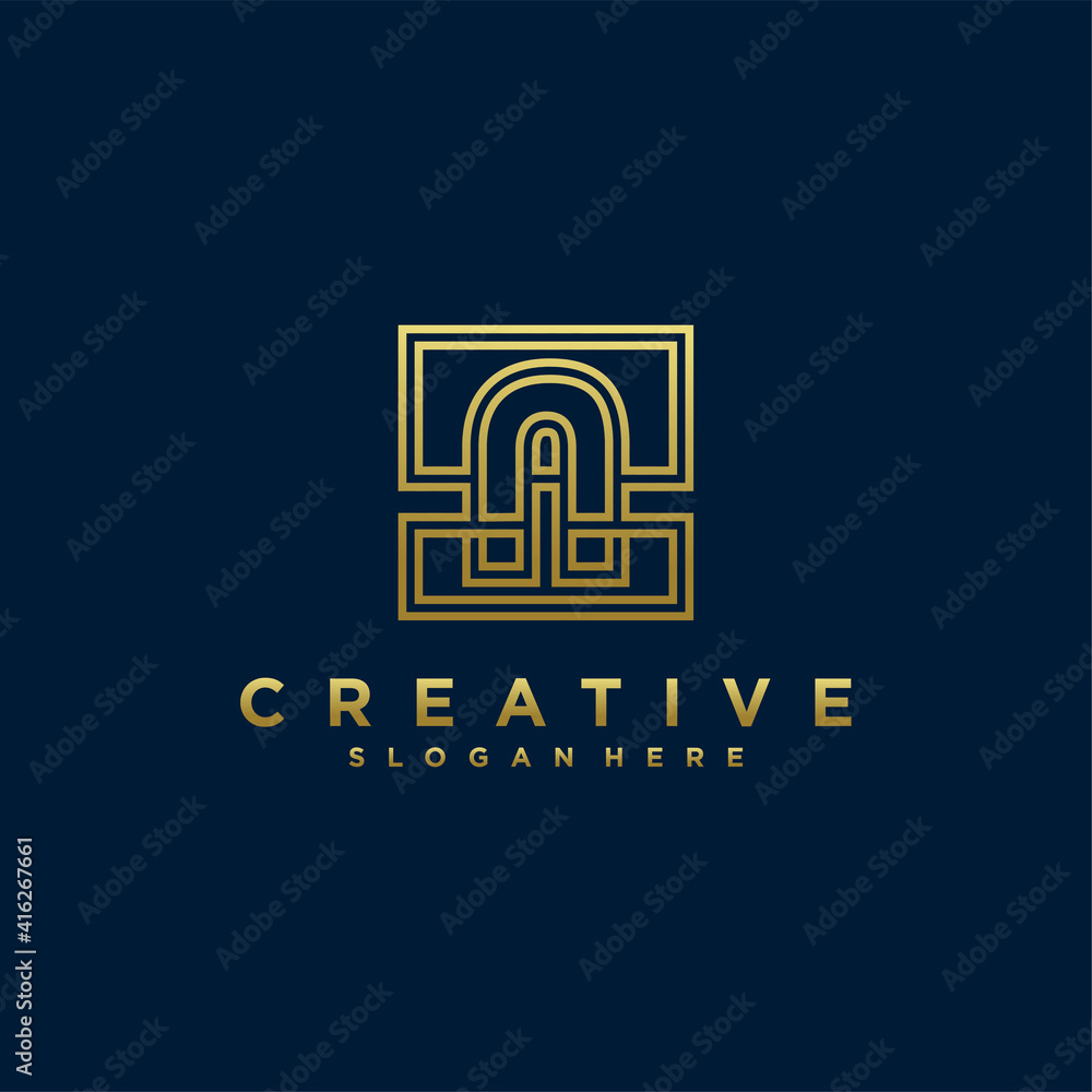 Logos with the letter a, with line art style, and golden colors concept. premium vektor, part 7 Logos with the letter a, with line art style, and golden colors concept. premium vektor, part 7