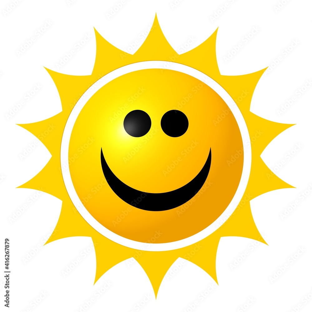 Sonne - Symbol mit lachendem Gesicht