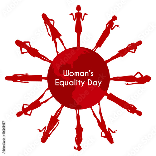 Vector illustration of Women's equality day celebration in the United States of America. The 26th of August.  
