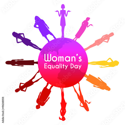 Vector illustration of Women's equality day celebration in the United States of America. The 26th of August.  