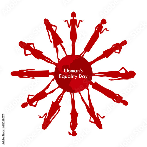 Vector illustration of Women's equality day celebration in the United States of America. The 26th of August.  