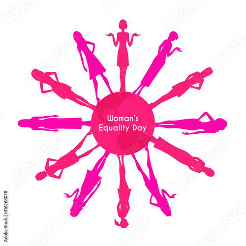 Vector illustration of Women's equality day celebration in the United States of America. The 26th of August.  