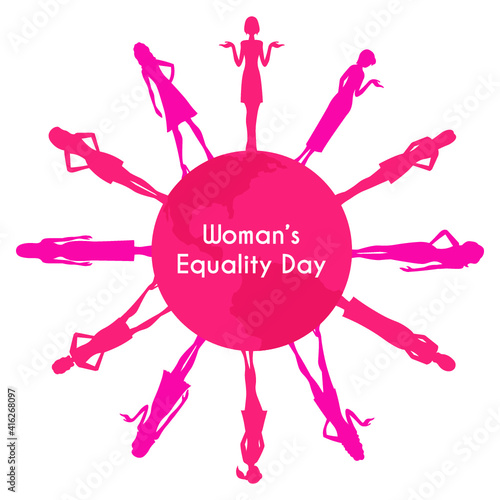Vector illustration of Women's equality day celebration in the United States of America. The 26th of August.  