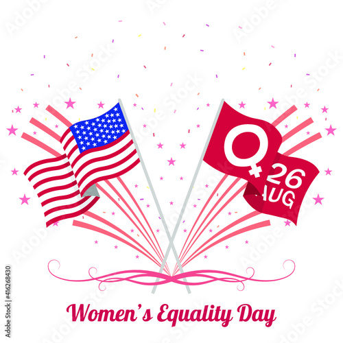 Vector illustration of Women's equality day celebration in the United States of America. The 26th of August.  