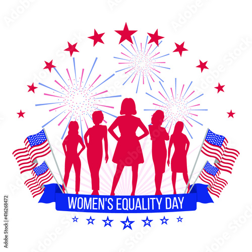 Vector illustration of Women's equality day celebration in the United States of America. The 26th of August.  