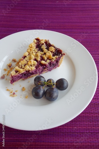 Homemade Grape Pie with Crumble Topping