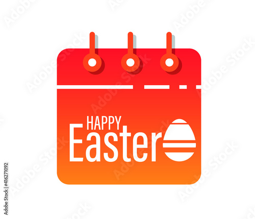 Easter calendar line and icon, Happy Easter and holiday, calendar vector icon, vector graphics, editable.
